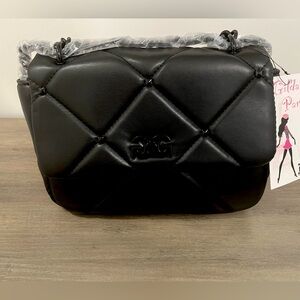 Soft Quilted Gilda Paris Handbag Black New With Tags And Protective Plastic